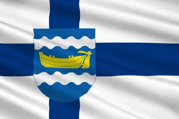 Bandeira da região de Uusimaa ou Nyland na Finlândia — Fotografia de Stock