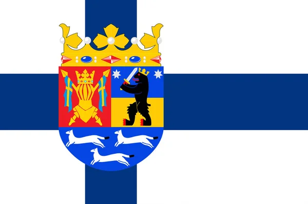 Drapeau De La Finlande Occidentale Province — Photo