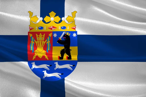 Flagga för Västra Finlands län — Stockfoto