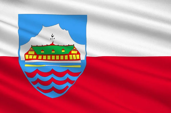 Флаг Нуука - столица Гренландии в Королевстве Дания — стоковое фото