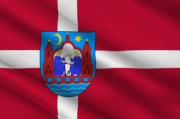 Bandera de Aarhus en la Región de Jutlandia Central de Dinamarca — Foto de Stock