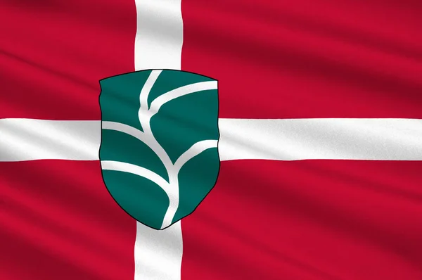 Vlag van Favrskov Denemarken regio Midden-Jutland — Stockfoto