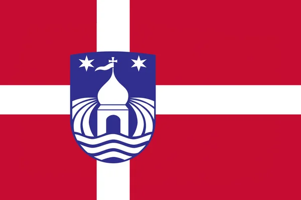 Lemvig Merkez Jutland bölgesinde Danimarka bayrağı — Stok fotoğraf