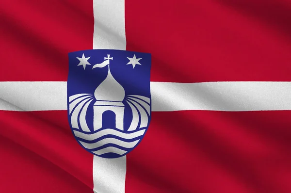 렘 비 그 덴마크의 유틀란트 반도 중앙 지역에서의 국기 — 스톡 사진