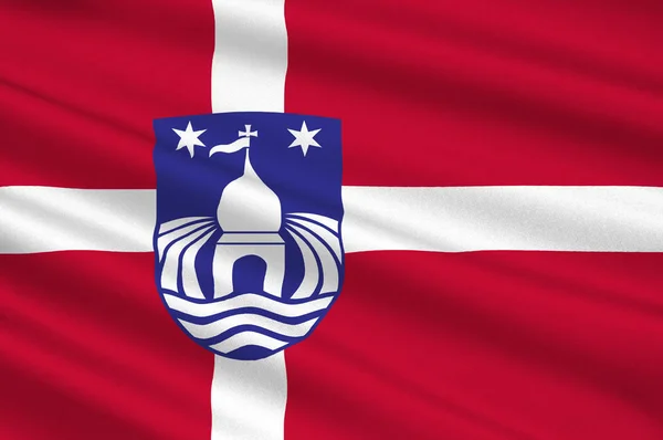 デンマークのユトランド半島の中央地域の Lemvig の旗 — ストック写真