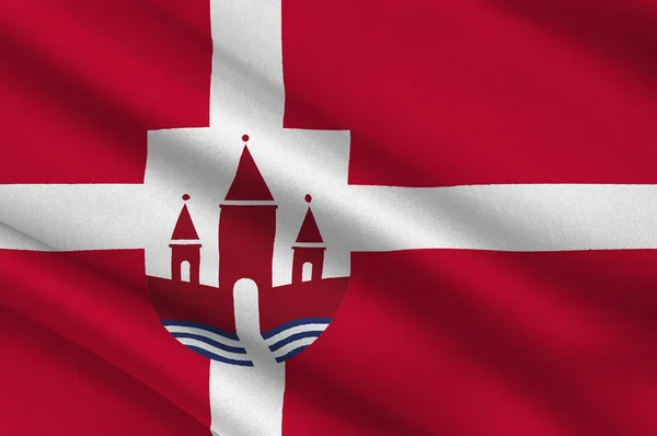 란 데르 스 덴마크의 유틀란트 반도 중앙 지역에서의 국기 — 스톡 사진