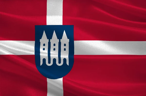 Drapeau de Skanderborg dans la région du Jutland central du Danemark — Photo