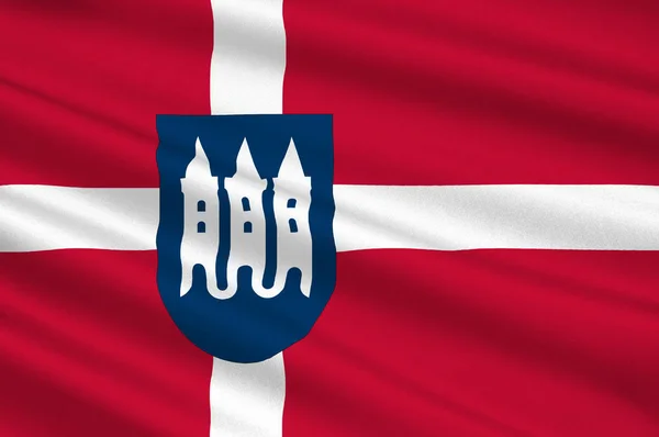 Vlag van Skanderborg Denemarken regio Midden-Jutland — Stockfoto