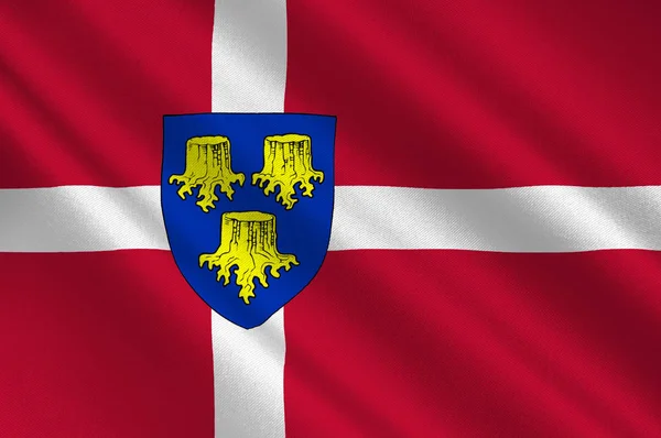 Vlag van Allerod Kommune is een gemeente in Denemarken — Stockfoto