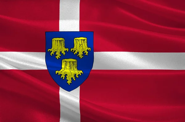 Bandera de Allerod Kommune es un municipio de Dinamarca. —  Fotos de Stock