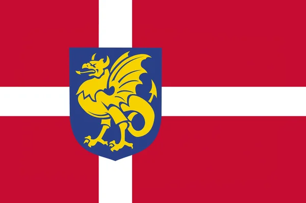 在丹麦的博恩霍尔姆的旗帜 — 图库照片