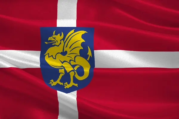Flaga wyspy Bornholm w Danii — Zdjęcie stockowe