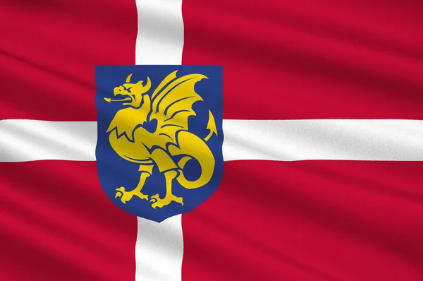 Vlag van Bornholm in Denemarken — Stockfoto