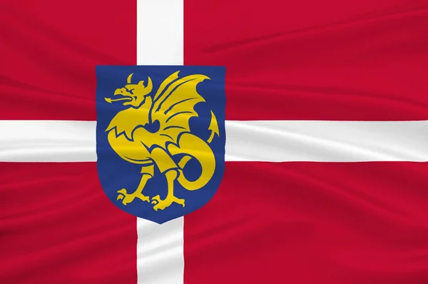 Vlag van Bornholm in Denemarken — Stockfoto