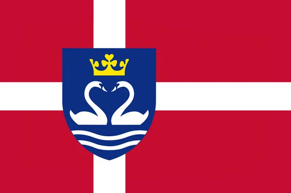 Drapeau de Fredensborg est une municipalité au Danemark — Photo