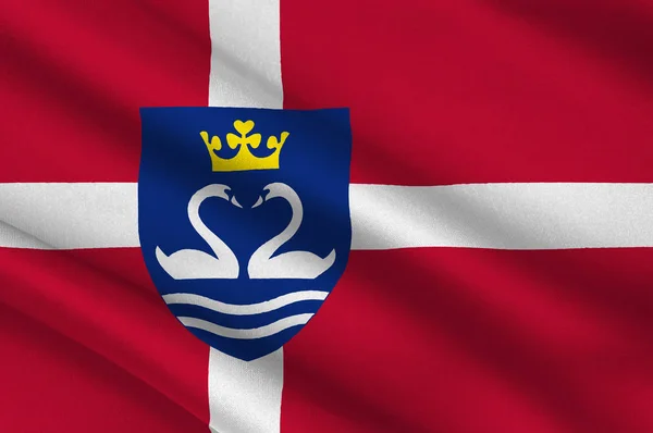 Flagge von Fredensborg ist eine Gemeinde in Dänemark — Stockfoto