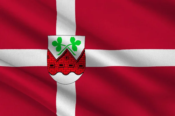 Flaga Hvidovre-gmina w Danii — Zdjęcie stockowe
