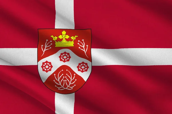 Прапор Lyngby-Taarbek є муніципалітет в Данії — стокове фото