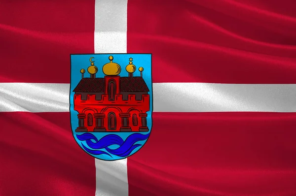 Прапор Ольборг, у Північна Ютландія Данії — стокове фото