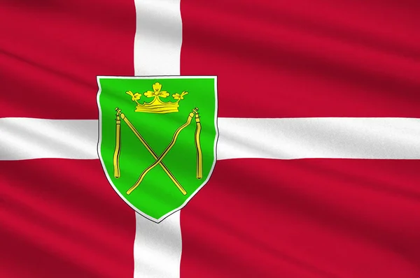 Bandiera di Bronderslev nella regione dello Jutland settentrionale della Danimarca — Foto Stock