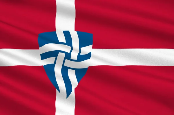 デンマークのユトランド半島北部地域の Mariagerfjord の旗 — ストック写真