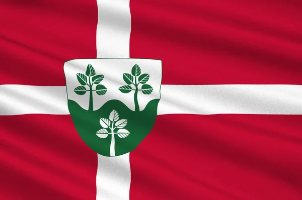 Flaga Rebild w regionie Północnej Jutlandii w Danii — Zdjęcie stockowe