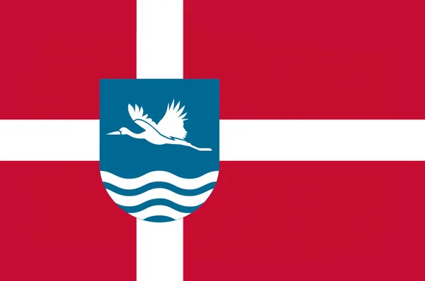 デンマークのユトランド半島北部地域の Vesthimmerland の旗 — ストック写真