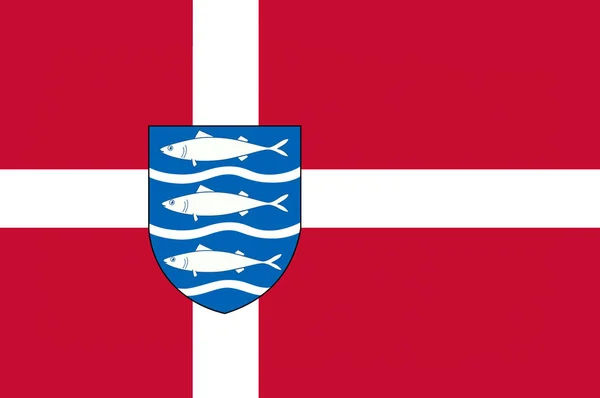 南デンマーク地域の Aabenraa の旗 — ストック写真