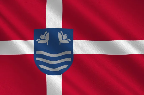 南デンマーク地域の Assens の旗 — ストック写真