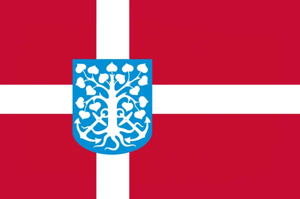 国旗的埃斯比约在丹麦南部地区 — 图库照片