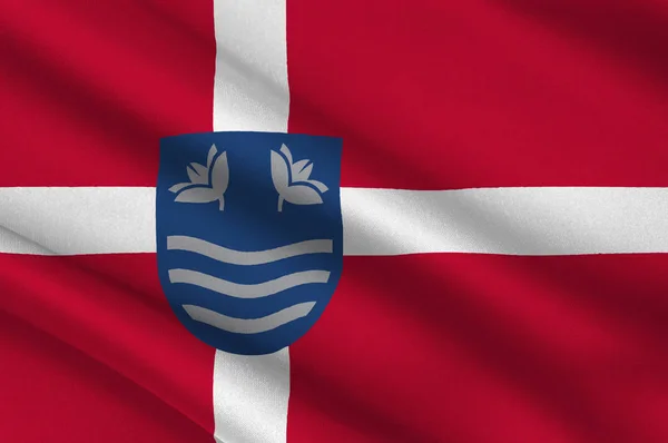 南デンマーク地域の Assens の旗 — ストック写真