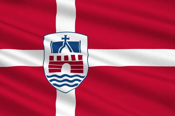 南デンマーク地域のファボルグ Midtfyn の旗 — ストック写真