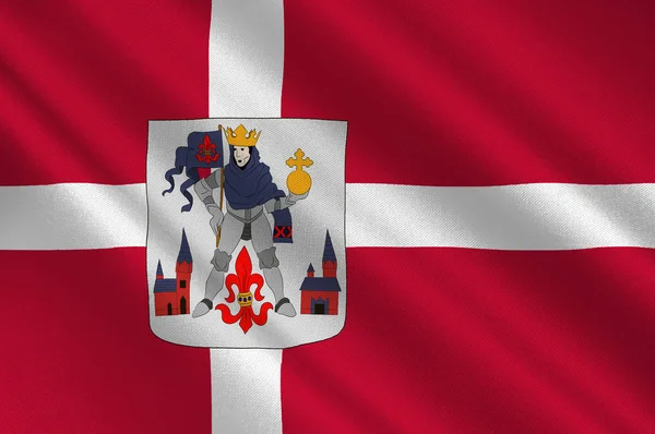 Flag of Odense is a municipality in Denmark — Stock Photo, Image