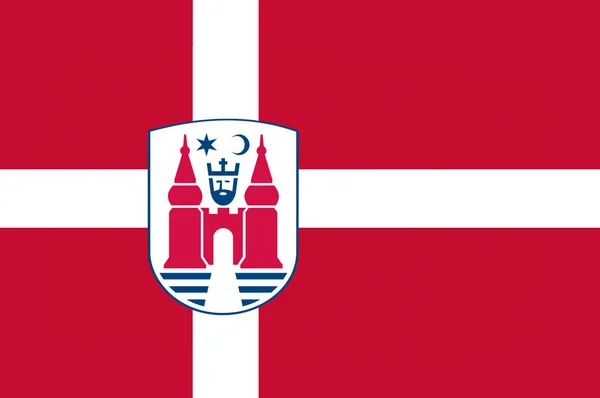 Flagge von Nyborg in Süddänemark — Stockfoto