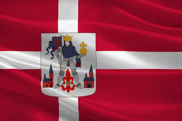 Bandiera di Odense è un comune della Danimarca — Foto Stock