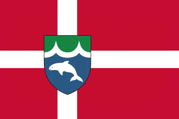 A Dél-dániai régió Middelfart zászlaja — Stock Fotó
