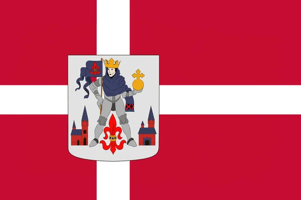Флаг Оденсе - муниципалитет Дании — стоковое фото