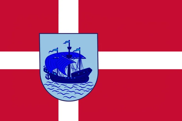 Flag of Nordfyn es un municipio de Dinamarca. — Foto de Stock