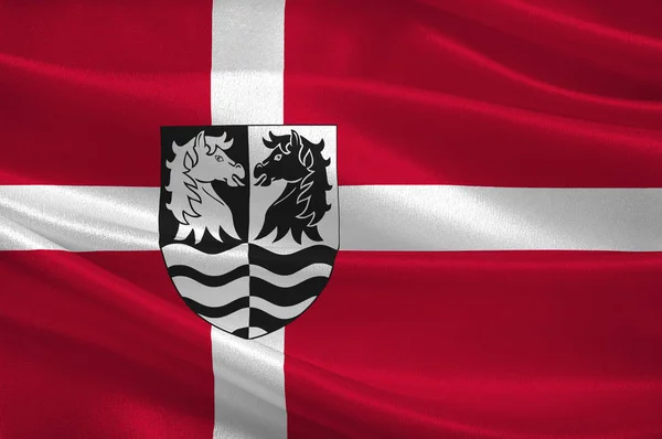 Flagget til Faxe er en kommune på Sjælland i Danmark. – stockfoto