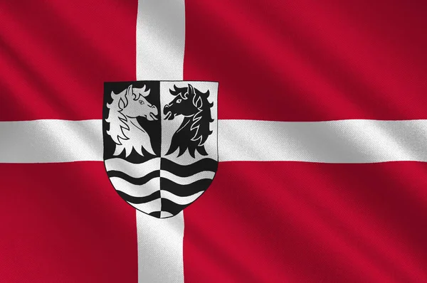 Vlajka Faxe je obec v Zéland oblast Dánska — Stock fotografie