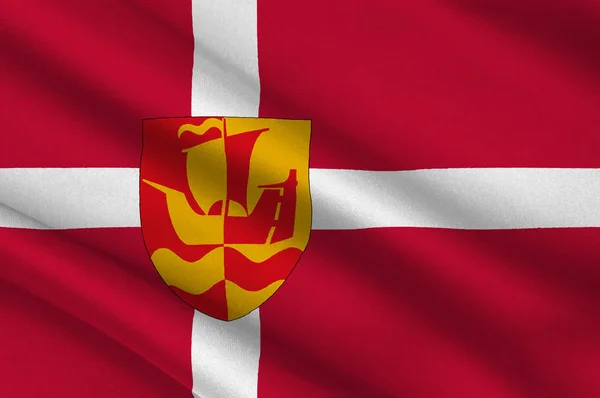 Flagga Guldborgsunds är en kommun i Zeeland regionen av Danm — Stockfoto