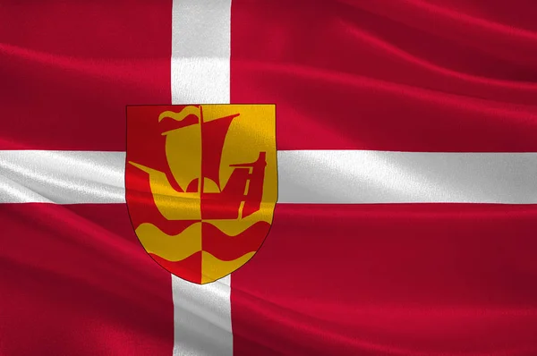 Guldborgsund の旗はニュージーランド Denm 地域の市町村 — ストック写真