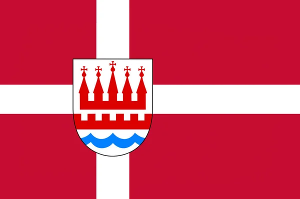 Kalundborg의 국기가 이다 자치 제 Denmar의 뉴질랜드 지역에서 — 스톡 사진