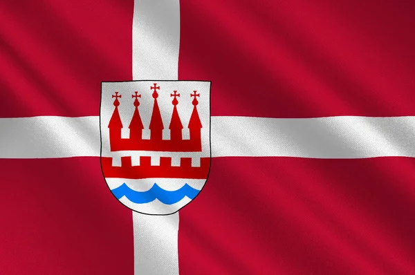 Bandeira de Kalundborg é um município da região de Denmar, na Zelândia. — Fotografia de Stock