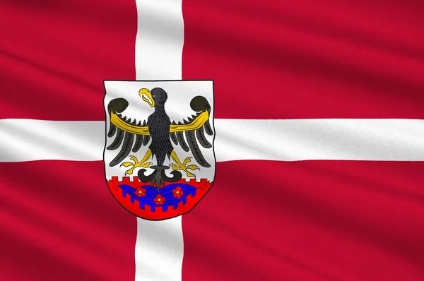 Flag of Roskilde is a municipality in Zealand Region of Denmark — Stock Photo, Image