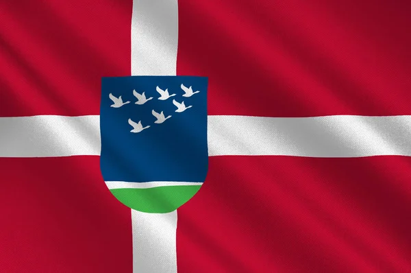Vlag van Lolland is een gemeente in de regio van de Seeland in Denemarken — Stockfoto