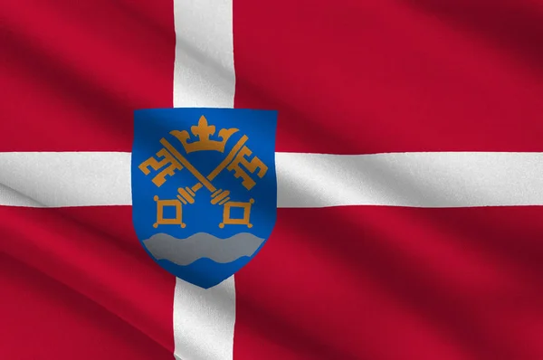 Flagge von Nestved ist eine Gemeinde in der Region Zealand in Dänemark — Stockfoto