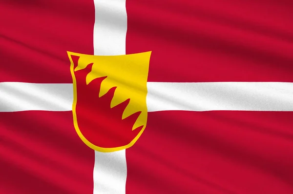 Solrod の旗はニュージーランド地域のデンマークの自治体です。 — ストック写真