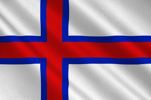 Flag of Faroe Islands in Denmark Kingdom — Stock Photo, Image