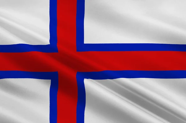 Flag of Faroe Islands in Denmark Kingdom — Stock Photo, Image